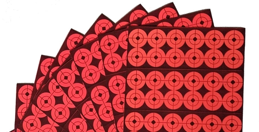 Bullseye Target stickers - Neon Orange Self adhesive in Multiple Sizes - RJK Ventures Guns Shooting Accessories