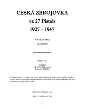 CESKÁ ZBROJOVKA vz 27 Pistols 1927 – 1947