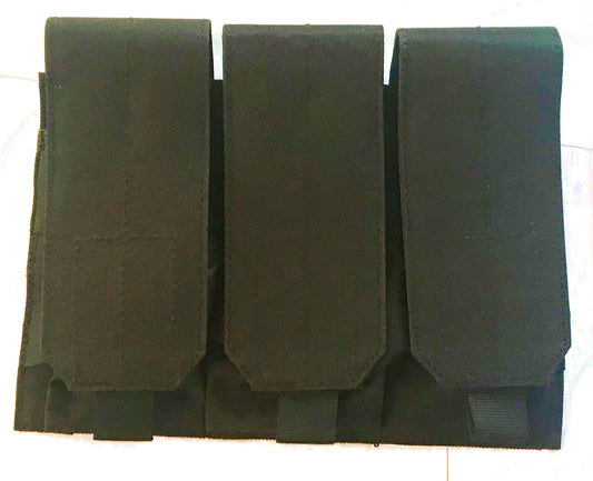 Triple Mag Pouch with Hook and Loop Flap - FOR - AR15 Mags with MAG|Couplers - Black or FDE (couplers not included)