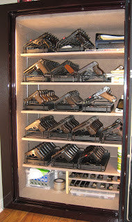 Home for 116 with room for 44 more - 160 Handguns on 8 Gun Armory Racks