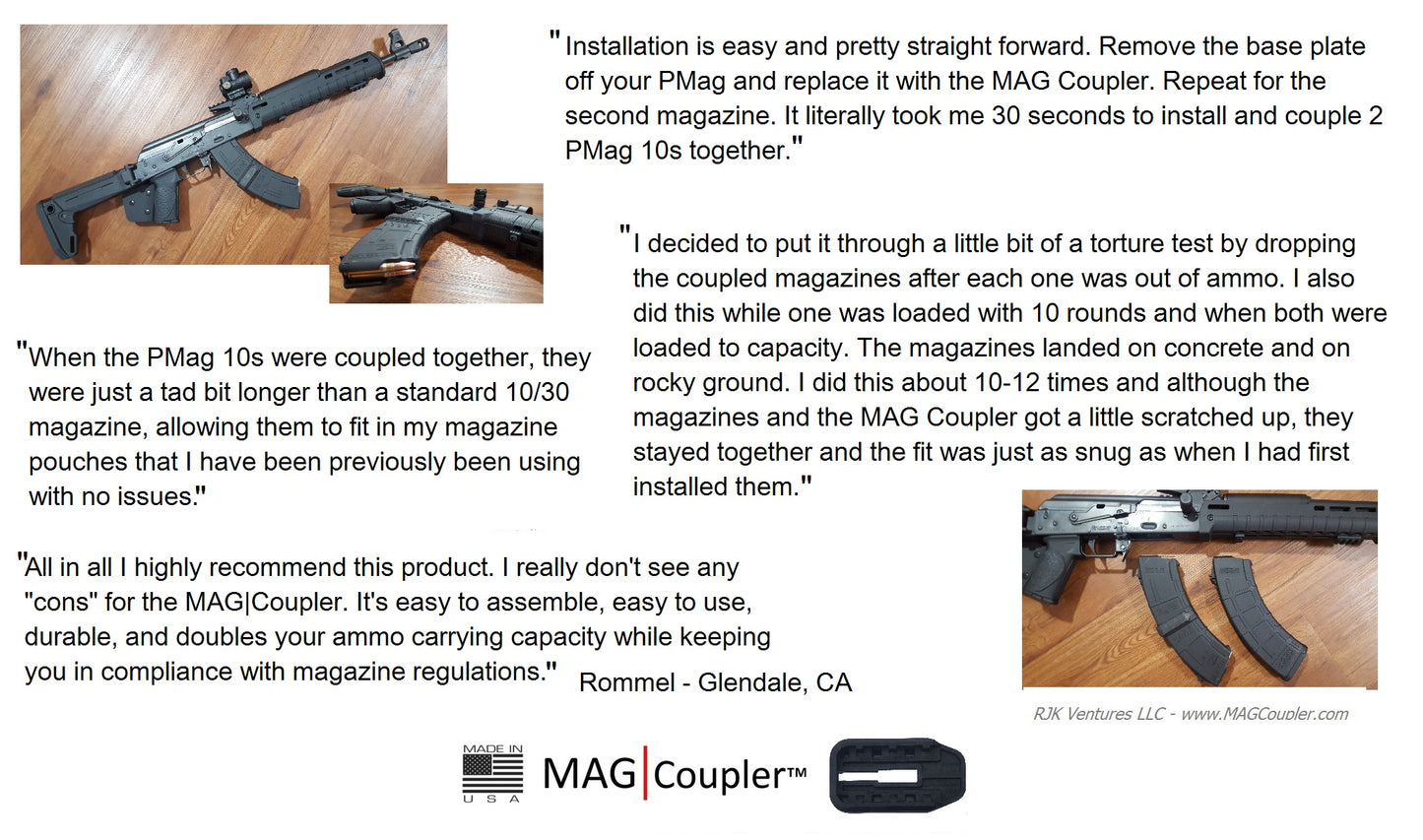 AK / AKM - MAG|Coupler™ - Magazine Coupler - RJK Ventures Guns Shooting Accessories 