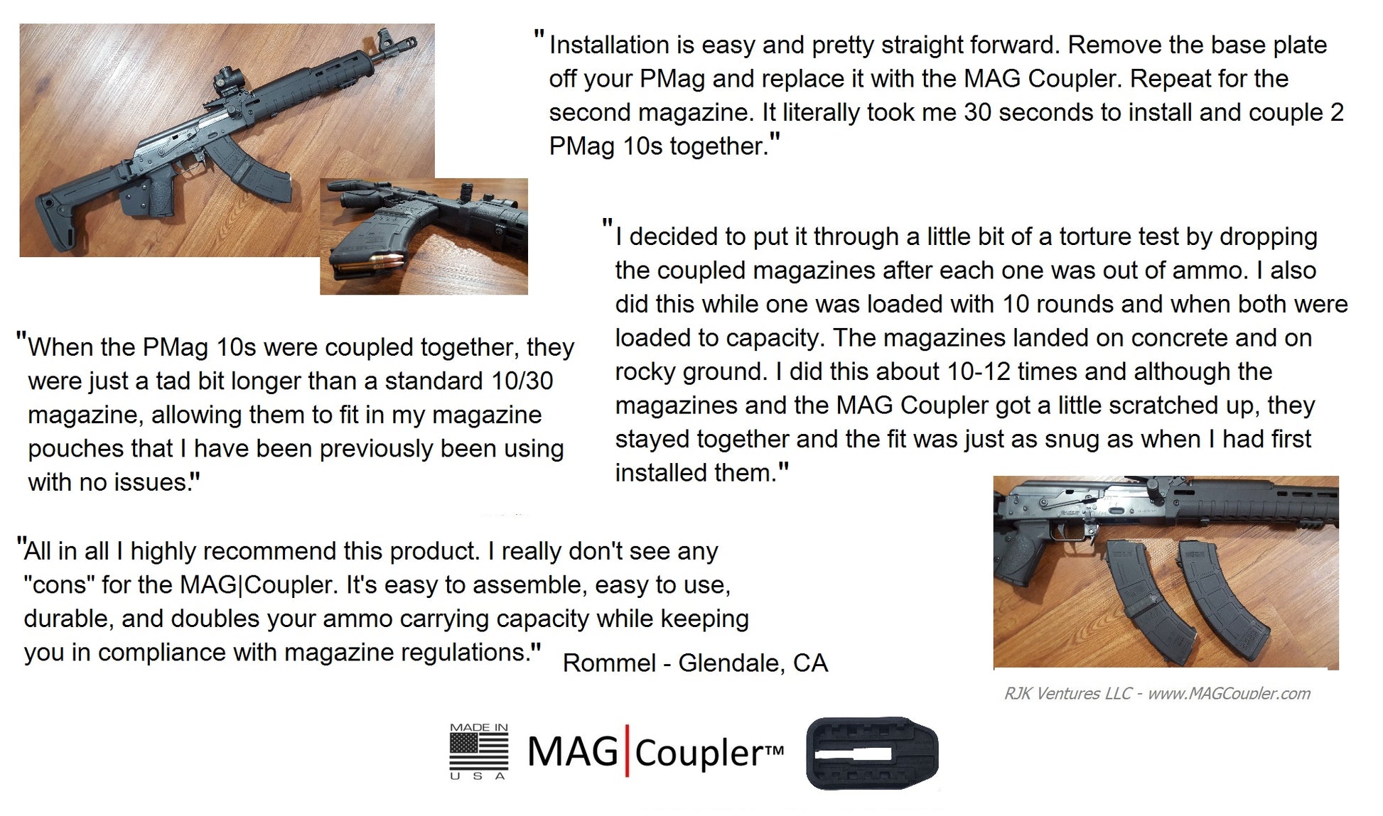 AK / AKM - MAG|Coupler™ - Magazine Coupler - RJK Ventures Guns Shooting Accessories 